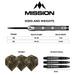 Dart szett steel Mission Saturn Fenrir 23g, 90% wolfram