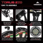 Darts világítás Mission Torus 270 USB-C kábellel, árnyékmentes