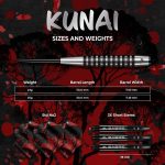 Dart szett Mission steel Kunai 25g, fekete PVD, 95% wolfram