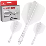 Darts integrált tollszár Mission Force 90 Vortex fehér, No6 toll és rövid szár