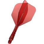 Darts integrált tollszár Mission Force 90 Vortex átlátszó piros, No6 toll és rövid szár