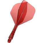 Darts integrált tollszár Mission Force 90 Vortex átlátszó piros, No2 toll és rövid szár