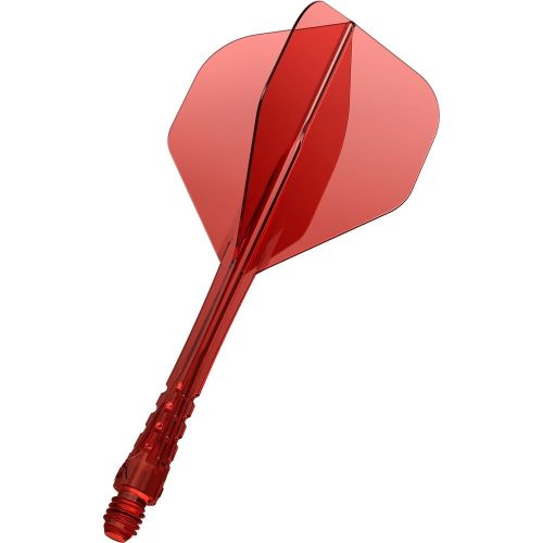 Darts integrált tollszár Mission Force 90 Vortex átlátszó piros, No2 toll és hosszú szár