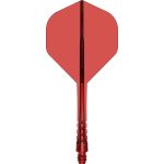 Darts integrált tollszár Mission Force 90 Vortex átlátszó piros, No2 toll és hosszú szár