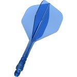 Darts integrált tollszár Mission Force 90 Vortex átlátszó kék, No2 toll és közepes szár