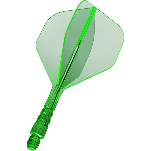 Darts toll és szár egyben Mission Force 90 Vortex átlátszó zöld, No2 toll és rövid szár