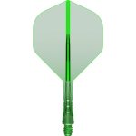 Darts toll és szár egyben Mission Force 90 Vortex átlátszó zöld, No2 toll és rövid szár