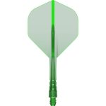 Darts toll és szár egyben Mission Force 90 Vortex átlátszó zöld, No2 toll és közepes szár