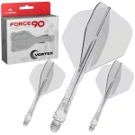 Darts integrált tollszár Mission Force 90 Vortex átlátszó, No2 toll és hosszú szár