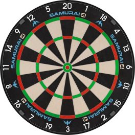   Darts tábla sisal, Mission Samurai 4, verseny minőségű, élezett fehér dróttal