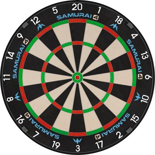 Darts tábla sisal, Mission Samurai 4, verseny minőségű, élezett fehér dróttal