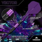 Dart szett steel Mission Vector 24g, 95% wolfram, Caliburn Evo heggyel