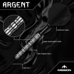 Dart szett steel Mission Argent 24g, 90% wolfram
