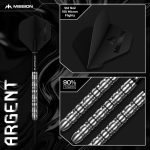 Dart szett steel Mission Argent 24g, 90% wolfram