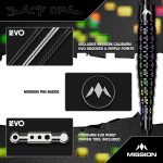 Dart szett steel Mission Black Opal 24g, 95% wolfram, Caliburn Evo heggyel