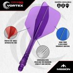 Darts toll és szár egyben Mission Force 90 Vortex neon rózsaszín, No6 toll és közepes szár