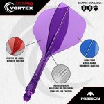 Darts toll és szár egyben Mission Force 90 Vortex neon rózsaszín, No2 toll és közepes szár