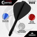 Darts toll és szár egyben Mission Force 90 Vortex fekete, Kite toll és hosszú szár