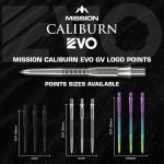 Darts cserélhető fémhegy Mission Caliburn EVO GV-Logo 26mm fekete