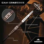 Dart szett steel Mission Cam Crabtree V2 22g, 95% wolfram