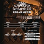 Dart szett steel Mission Cam Crabtree V2 22g, 95% wolfram