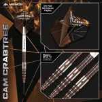 Dart szett steel Mission Cam Crabtree V2 22g, 95% wolfram