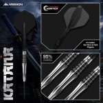 Dart szett steel Mission Katana 22g, 95% wolfram