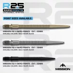 Darts fémhegy Mission R2.5 Rapid Points - GV1 fekete, 30mm