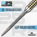 Darts fémhegy Mission R2.5 Rapid Points - GV1 fekete, 30mm