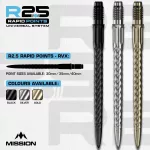 Darts fémhegy Mission R2.5 Rapid Points - RVX ezüst, 40mm