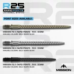 Darts fémhegy Mission R2.5 Rapid Points - RVX ezüst, 40mm