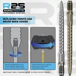 Darts fémhegy Mission R2.5 Rapid Points - RVX ezüst, 40mm
