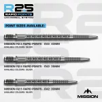 Darts fémhegy Mission R2.5 Rapid Points - GV2 ezüst, 30mm