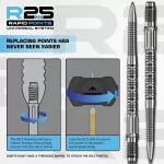 Darts fémhegy Mission R2.5 Rapid Points - GV2 ezüst, 30mm