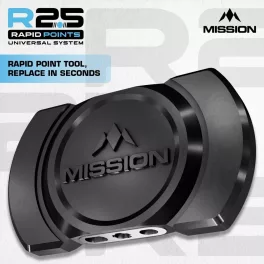   Darts fémhegy csavaró kulcs Mission R2.5 Rapid Points, fekete