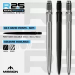 Darts fémhegy Mission R2.5 Rapid Points - SM1 ezüst, 40mm