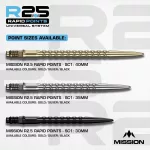 Darts fémhegy Mission R2.5 Rapid Points - SC1 fekete, 30mm