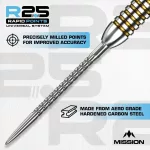 Darts fémhegy Mission R2.5 Rapid Points - SC1 fekete, 40mm