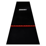 Dart gumi szőnyeg fa dobóléccel ONE80, 90cm széles, fekete, piros