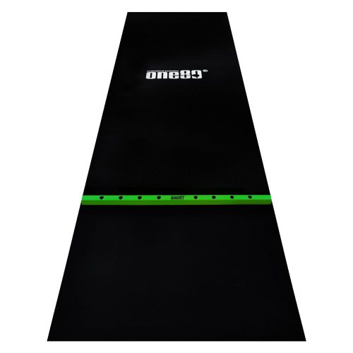 Dart gumi szőnyeg fa dobóléccel ONE80, 90cm széles, fekete, zöld