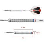 Darts szett steel One80 Franck Guillermont Signature Dart II, 22g 90% wolfram