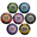 Pókerzseton készlet 500 db-os, számozott, Gamestar 13,5 grammos zsetonokkal, 100% plasztik kártyával