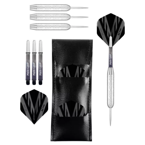 Darts szett steel XQ Max Silver Coated, 23g, brass