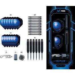 Darts szett steel XQ Max Neptune Dual, 22g, brass, 2 szett