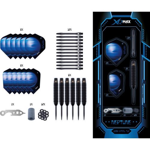 Darts szett steel XQ Max Neptune Dual, 22g, brass, 2 szett