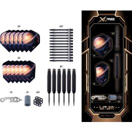 Darts szett steel XQ Max Saturn Dual, 24g, brass, 2 szett