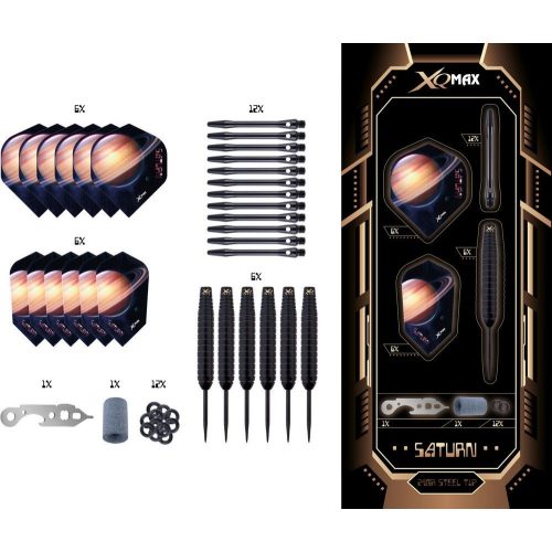 Darts szett steel XQ Max Saturn Dual, 24g, brass, 2 szett