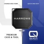 Darts fémhegy csavaró kulcs és tartó, Harrows Premium Quick Point Tool, fekete