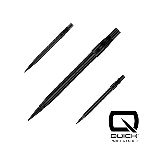 Darts fémhegy Harrows Quick Point Micro Grip fekete, 30mm