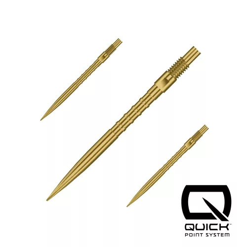 Darts fémhegy Harrows Quick Point HM Grip arany, 30mm